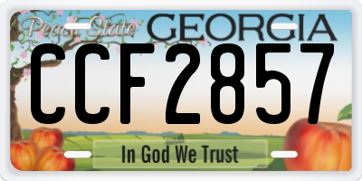 GA license plate CCF2857