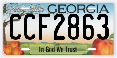 GA license plate CCF2863