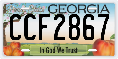 GA license plate CCF2867