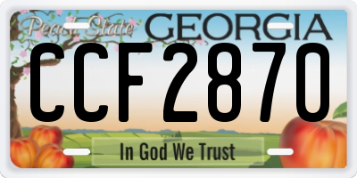 GA license plate CCF2870
