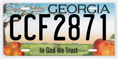 GA license plate CCF2871