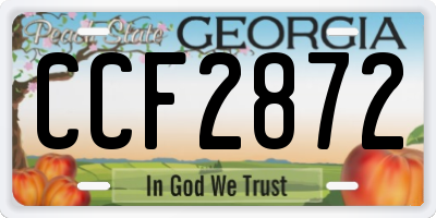 GA license plate CCF2872