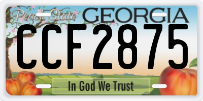 GA license plate CCF2875
