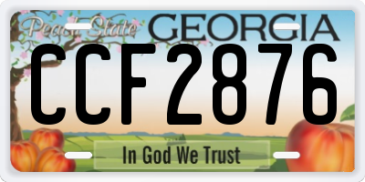 GA license plate CCF2876