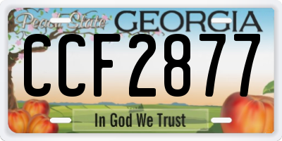 GA license plate CCF2877