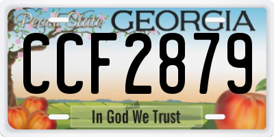 GA license plate CCF2879