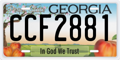 GA license plate CCF2881