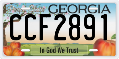 GA license plate CCF2891