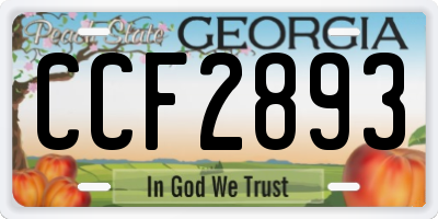 GA license plate CCF2893