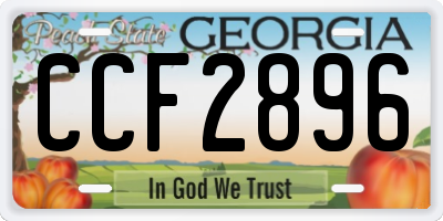 GA license plate CCF2896