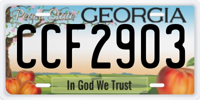 GA license plate CCF2903