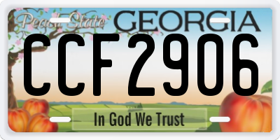 GA license plate CCF2906
