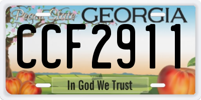 GA license plate CCF2911