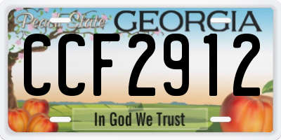 GA license plate CCF2912
