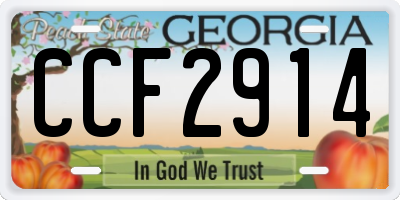GA license plate CCF2914