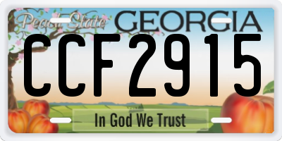 GA license plate CCF2915