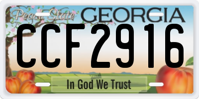 GA license plate CCF2916