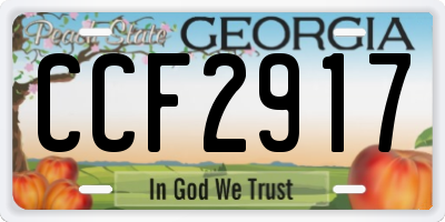 GA license plate CCF2917