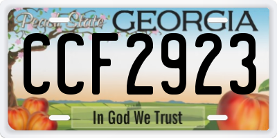 GA license plate CCF2923
