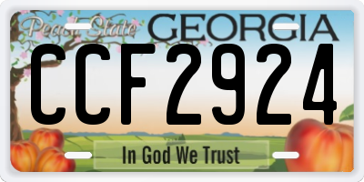 GA license plate CCF2924