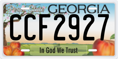 GA license plate CCF2927