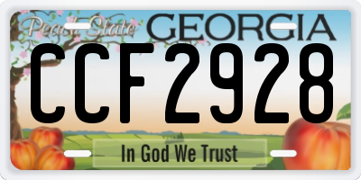 GA license plate CCF2928