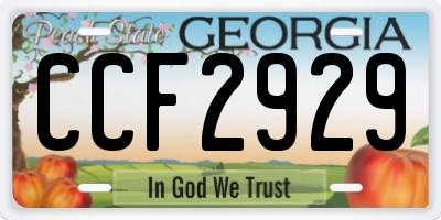 GA license plate CCF2929