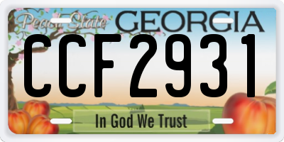GA license plate CCF2931