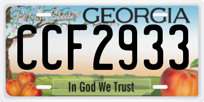 GA license plate CCF2933