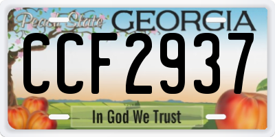 GA license plate CCF2937