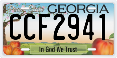 GA license plate CCF2941