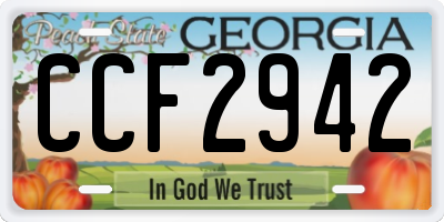 GA license plate CCF2942
