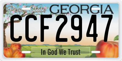 GA license plate CCF2947