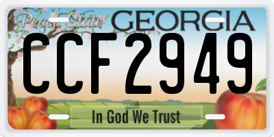 GA license plate CCF2949