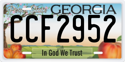 GA license plate CCF2952