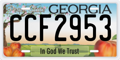 GA license plate CCF2953