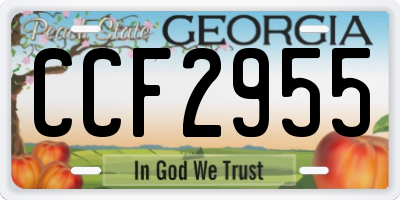GA license plate CCF2955