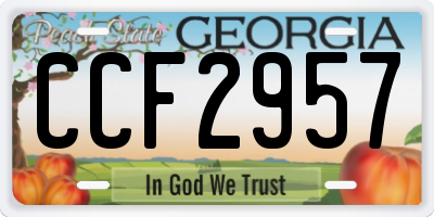 GA license plate CCF2957