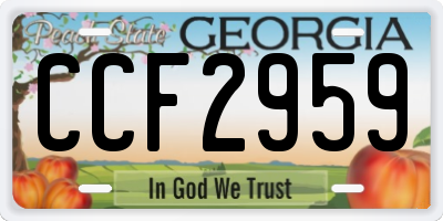 GA license plate CCF2959