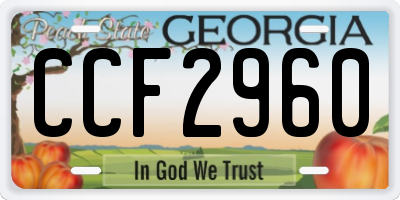 GA license plate CCF2960