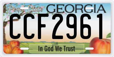 GA license plate CCF2961
