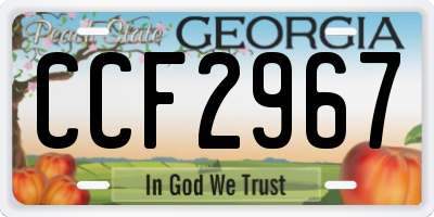GA license plate CCF2967