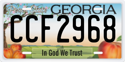 GA license plate CCF2968