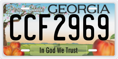 GA license plate CCF2969