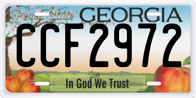 GA license plate CCF2972