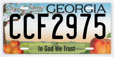 GA license plate CCF2975
