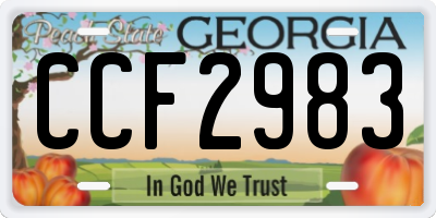 GA license plate CCF2983