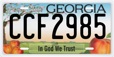 GA license plate CCF2985