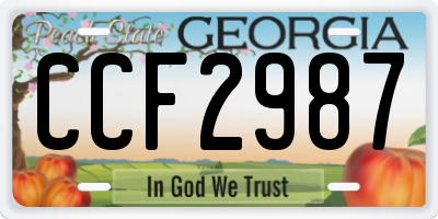 GA license plate CCF2987
