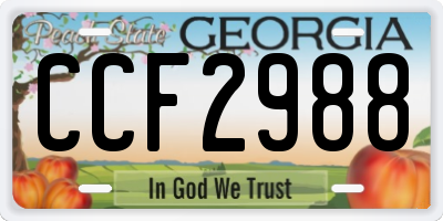 GA license plate CCF2988
